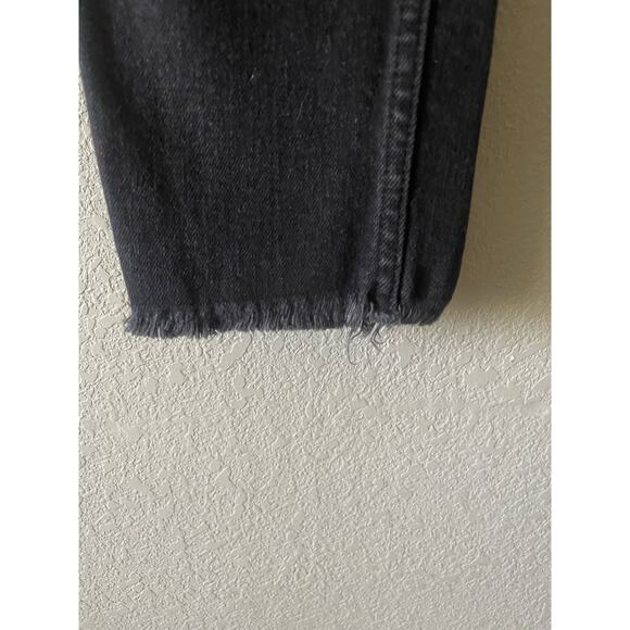 Re/Done Originals High Rise Ankle Crop in‎ Faded Black - Picture 8 of 13